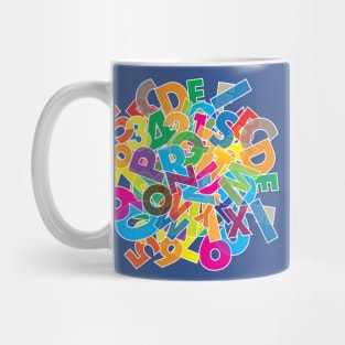 Bright letters and numbers Mug